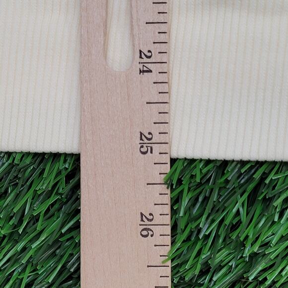 Vintage 90s Jantzen Sweater XL 26x25 Ivory Crest Ribbed - Picture 6 of 12